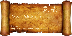 Potor Adrián névjegykártya